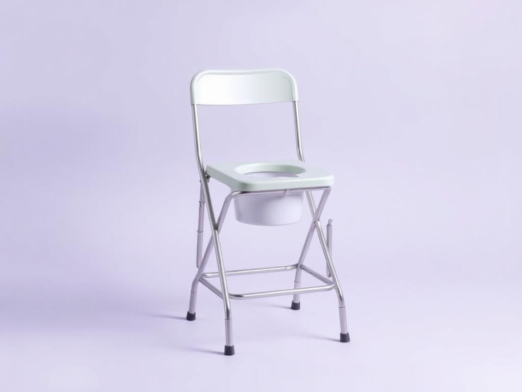 Folding bedside commode chair with removable bucket