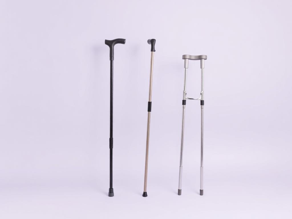 Adjustable walking canes and aluminum underarm crutches