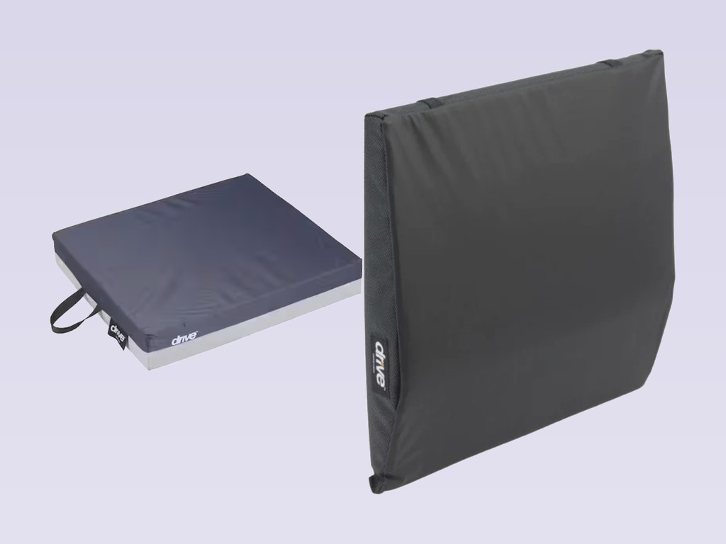 Wheelchair seat cushion and wheelchair back cushion